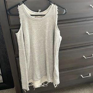 Nation cold shoulder distressed sweatshirt